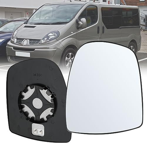 Spiegelglas Ersatz für Renault Trafic MK2 2001-2014, Ersatz für Opel Vivaro A 2001-2014, Außenspiegel Glas Asphärisch Verstellbar Umkehrlinse Rückfahrglas Geeignet Ersatz für Nissan Primastar (Links)