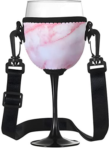 PLIAVAON Wine Cup Holder Wine Glass Holder for the Neck, including Neck Strap (Lanyard), Christmas Birthday Wedding Party
