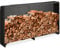 Relaxdays Kaminholzregal mit Abdeckung, für Holz ab 25 cm, Brennholzregal aus Eisen, HBT: 110 x 200 x 29 cm, schwarz