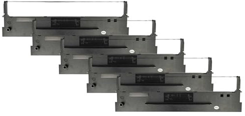 vhbw 5x Farbband Schriftband kompatibel mit Tally Dascom 1318, 1318+ Nadeldrucker, Bondrucker - Schwarz