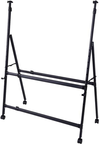 DSeenLeap Beweglicher, trocken abwischbarer Tafelständer, höhenverstellbar, Faltbare A-Typ-Whiteboard-Staffelei aus schwarzem Metall, passend für Whiteboard-Größen 80 x 120 cm – 150 x 300 cm