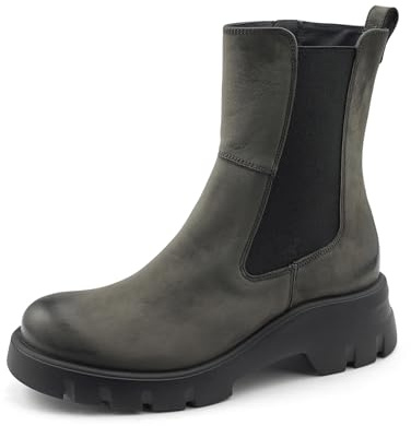 Paul Green Damen Chelsea-Boots, Frauen Chelsea Boots,uebergangsstiefel,Schlupfstiefel,flach,Stiefel,Bootee,Booties,Grau (Iron),40.5 EU / 7 UK