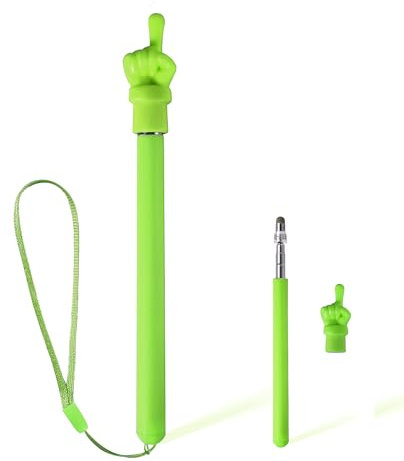 Lápiz Óptico para Pantalla Táctil para Niños, con Correas 3 en 1 Lápiz Capacitivo Puntero Telescópico Lápiz Capacitivo para Pantalla Táctil para iPad iPhone Tableta Kindle (Verde)