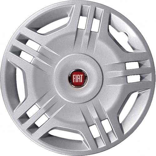 Satz mit 4 anpassbaren Radkappen – für FIAT Panda 2006 (zweite Serie) (ROTES Logo) – Durchmesser 14 Zoll – Nicht original
