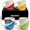 MIAMIO - Juego de tazas para café de 4 x 300 ml/Tazas de café con frases inspiradoras/Regalos para esposa, esposo, mujeres, hombres, familia/Aptas para microondas y lavavajillas (Vida feliz)