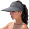 DRESHOW Visiera Sole Donna Ampio Tesa Cappello Regolabile Pieghevole Coda di Cavallo Spiaggia Estate UV Protezione All'aperto UPF 50+