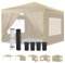 COBIZI Pavillon 3x3m Faltpavillon Wasserdicht Stabil Winterfest Partyzelt Faltbar Pop Up Pavillon mit 4 Seitenwänden und 4 Sandsäcken UV-Schutz 50+ Gartenpavillon für Strand Hochzeit Camping, Khaki