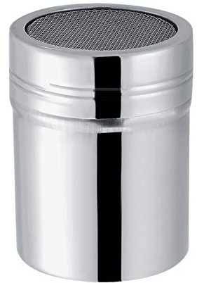 Shaker en Poudre de Cacao, en Acier Inoxydable, Glaçage au Chocolat, Sucre, Bouteille de Tamis, Pots à épices pour la Cuisine à Domicile, café (Petit (5,9 pouces))