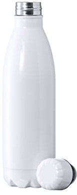 C&P Botella futbol personalizada, Botella de agua acero inoxidable térmica de doble Capa bebidas frías 24h y Calientes 12h, Capacidad 500 ml (A. Madrid)