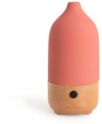 CREATE/Aroma Ceramic/Difusor de Aromas y Mini humidificador con luz Terracota/Depósito 100 ml, para estancias hasta 20-35 m², 7 Colores de Luces LED, función aromaterapia, 5W