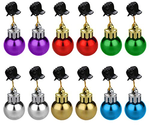 24 Stück Weihnachtskugeln mit Clip-Bart – Bart-Weihnachtskugeln, Bart-Ornamente, Bart-Dekorationen, Kugeln, Ornamente, Gesichtshaarkugeln, Dekoration für Haare, Weihnachtsfeiertage