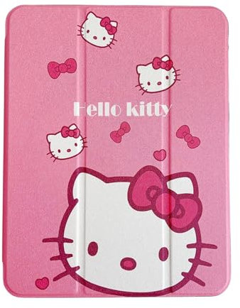 kpurple Cute Cartoon Case for iPad 10th Generation 10.9 Inch 2022 with Pencil Holder, Trifold Stand Smart iPad Case with Soft TPU Back Auto Wake/Sleep (Pink)