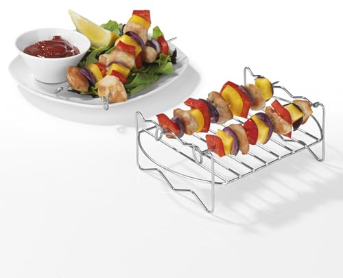 GOURMETmaxx Grillrost aus Edelstahl | Zubehör für die Heißluft-Fritteuse 2,5L | Bratgestell für AirFryer | Ideal für das Braten, Rösten oder Garen |Einfache Reinigung
