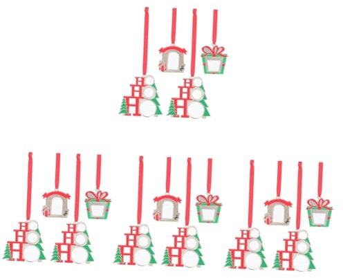Zerodeko 4 Sätze Christbaumschmuck Weihnachtsdeko Personalisiert Geschenkanhänger Weihnachten Sublimationsverzierungsrohlinge Sublimationsanhänger Legierung 4 Stücke * 4