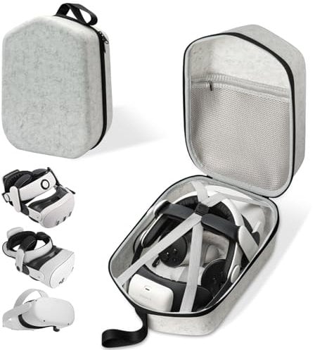 SARLAR Hard Carrying Case for Meta Quest 3/3S/Oculus Quest 2, Large Space Compatible with BOBOVR S3 Pro/M3 Pro/Kiwi Design Battery Head Strap and All Accessories, Ideal for Travel and Home Storage