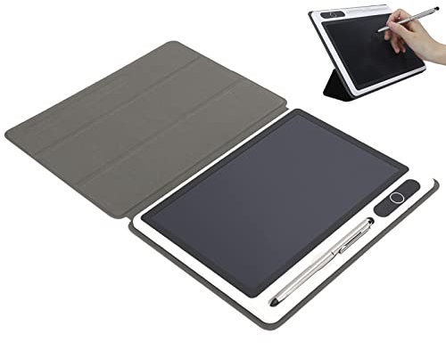 LCD-Schreibtafel, 9-Zoll-Elektronisches Zeichenblock mit Stift, Tragbarer Digitaler Notizblock mit Kunstleder Etui, für Arbeit, Studium, Geschäfts Treffen (Rot (mit Lederetui))