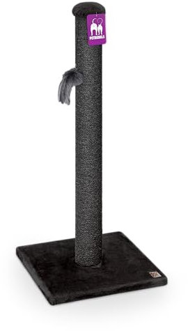 Petrebels Kratzbaum Maine 90 cm Hoch, mit Extra Stabiler Bodenplatte und Natur-Sisal Stamm, 40 x 40 x 90 cm, Farbe Schwarz