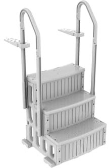 Escalera Antideslizante de 3 Peldaños con Pasamanos – Escaleras para Piscinas Desmontables de Jardín, de Plástico Resistente y Fácil de Usar