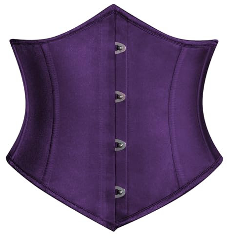 SCARLET DARKNESS Cintura da corsetto da donna Steampunk Vintage Lace Up Cintura larga, Lilla, 48