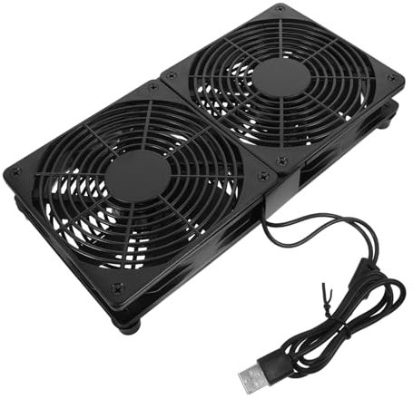 NUOBESTY Ventilador USB Doble Pc Refrigeración y Ultra Delgado Routers y Laptops Ventilador Compacto de Duradero