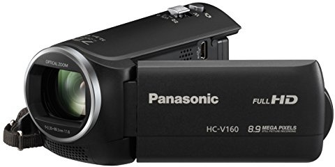 Panasonic HC-V160 Camcorder 8.9 Megapixel with 77x intelligent Long Zoom Full HD 1080P 2.7-Inch LCD Black (Renewed)