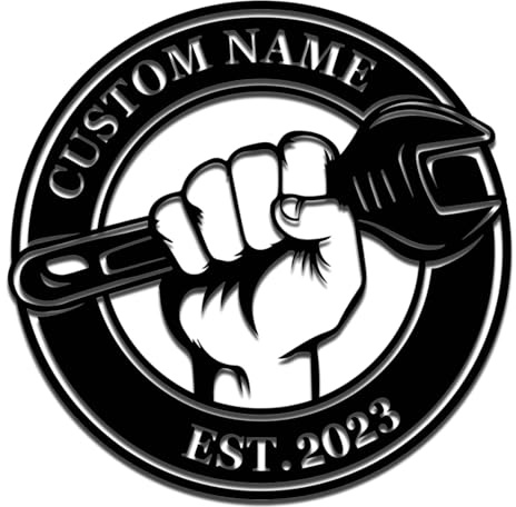 Custom Metal Garage Sign,Personalised Tool Shed Sign, Workshop Name Signs,Indoor Outdoor Man Cave Home Decor,Gift for Dad style-4