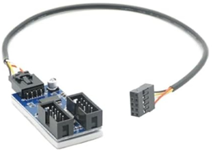 AKDDNZX Placa Base, multiplicador de Cabezal USB de 9 Pines, 1 a 2 Puertos, 4 Puertos, Enchufe Hembra de 9 Pines, 1 Cable Adaptador Divisor de Arrastre 4
