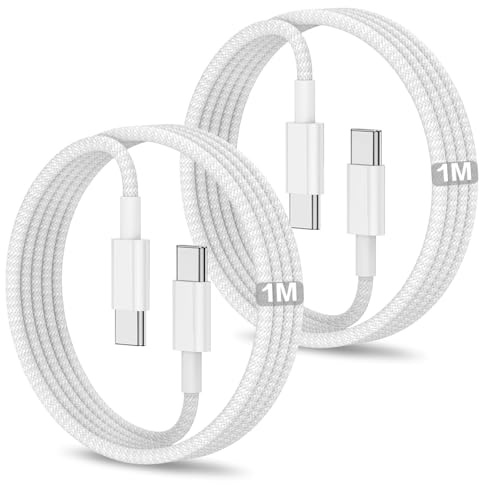 iPhone 15 16 17 Ladekabel 1M 2Pack, 60W Nylon Geflochten USB C auf USB C Kabel Schnellladekabel USB C Ladekabel 1M iPhone Ladekabel USB C Schnellladekabel für iPhone 17 16 15 Pro Max/Plus/iPad/Macbook