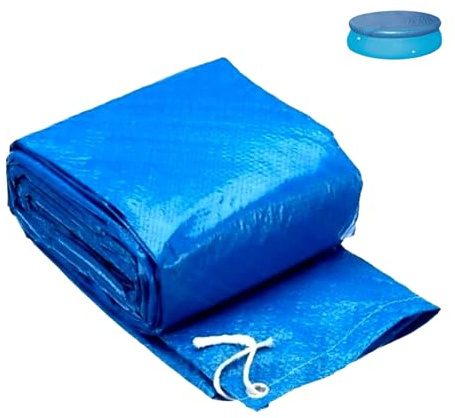 Housoutil Runde Poolabdeckung Ø210Cm aus Wetterfestem Material Staub und Regendicht Wärmespeichernd für Aufblasbare und Aufstellpools Einfache Handhabung und Universeller Poolschutz