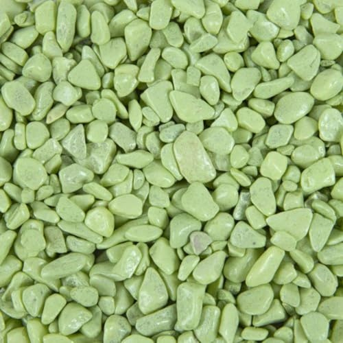 Eurosand 2.0 GmbH Aquarienkies Grün 5–12 mm – 1 kg Farbiger Dekokies für Aquarium – Bodengrund für Aquascaping