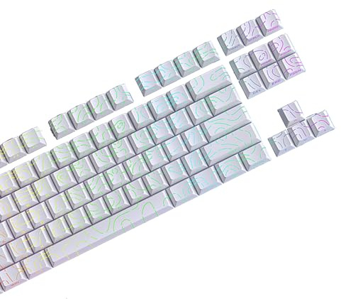 CRFFZ Keycap Set with Side Printed Keycaps and Even Backlighting for 97 Mechanical Keyboards Wear Resistant Keycaps