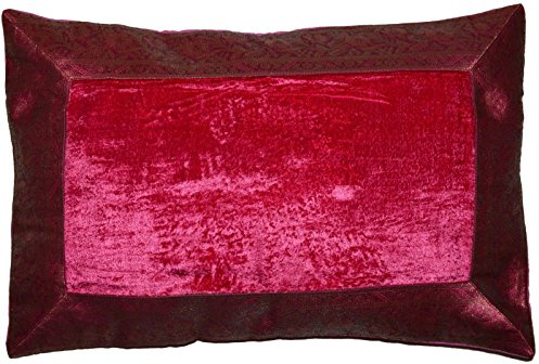 Deko-Kissenbezüge Kissenhülle Samt Brokat Asiatisch Indisch Orientalisch Bezug Kissen 60x40 cm (Pink)