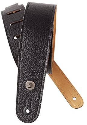 D'Addario schmaler Gitarrengurt aus Leder, Schwarz