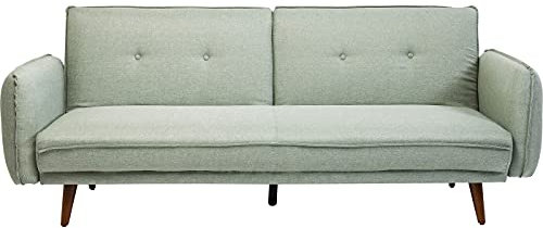 Kare Design Schlafsofa Lizzy, Grün, Sofa, Polsterbank, Couch, Klappsofa, 2-Sitzer, Ausklappbar, Abnehmbare Armlehnen, Wohnzimmer, Gästezimmer, 86x220x67 cm (H/B/T)