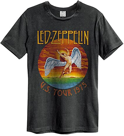 Amplified LED Zeppelin Us Tour 75 T-Shirt Unisexe Charbon - Charbon, L