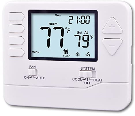 Heagstat 5-1-1 Day Programmable Thermostat for Home 1 Heat/ 1 Cool, DIY Install - C-Wire Not Required