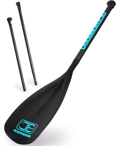 OCEANBROAD SUP Paddle Board Paddel 3 Stück Verstellbarer Carbon Schaft Stand Up Paddel mit Tasche