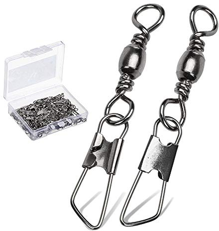 9Tong Acciaio inossidabile girevole Acqua salata Molta forza Pesca a scatto Connettore linea barilotto Girelle da pesca barile Snap di sicurezza Attrezzatura da pesca