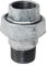 Verschraubung 1 1/2 Zoll Verschraubung - flachdichtend Innengewinde/Außengewinde - Fitting aus Temperguss verzinkt für Sanitär, Heizung und Installation