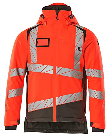 Mascot 19335-231-22218 Accelerate Safe Climascot-Futter Zweifarbig Atmungsaktiv Wind und Wasserdicht Winterjacke, Hi-Vis Rot/Dunkelanthrazit, XL Größe