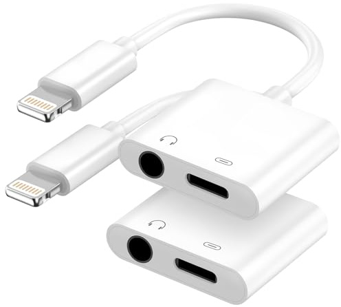 2-in-1 Lightning to 3.5mm Adapter, MFi Certified Fast Charge & Audio Dongle