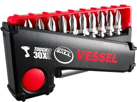 VESSEL IMPACT BALL™ Torsion Bit 10+1 PC. Set in POP-UP CASE No.IB11P02U Made in Japan by VESSEL
