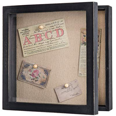 Freezing point Shadow Box Frame 10x10 Shadow Box Display Case Picture Frame with Linen Back Memorabilia Awards Medals Storage Wedding Flower Memory Box for Keepsake Black Large Deep Pin Board