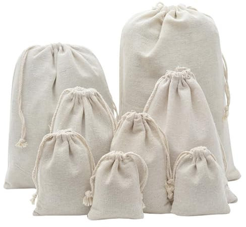 HERZWILD 25stk säckchen 13 * 18cm Kleine Beutel mit Kordelzug baumwollsäckchen geschenksäckchen Jutebeutel für Hochzeit Party (13 * 18cm)