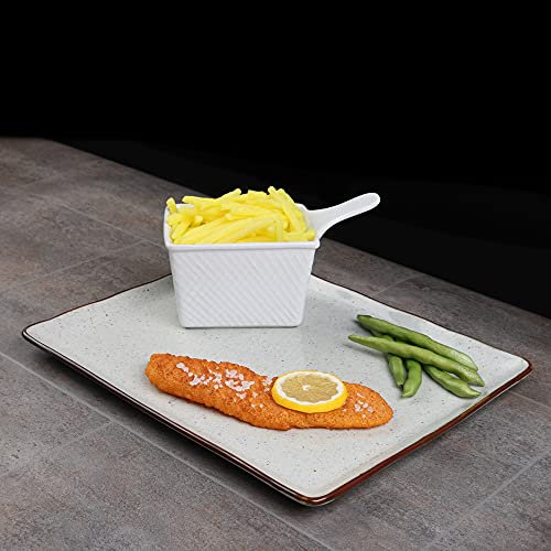 Holst Porzellan RT 133 SET 2 Porzellan Servierset Schnitzel mit Pommes Sand/Beige 33 x 27 x 10 cm 0,55 l