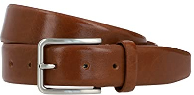 Gusti Echt Leder Gürtel - Roy Ledergürtel mit silbernen Schnalle Belt Businessgürtel Arbeitsgürtel Schlicht Damen Herren Braun (115 cm)