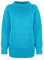 Generation Fashion New Ladies Women Long Sleeve Knitted Jumper Cable Knit Sweater Crew Neck Pullover Top Plus Size [Turqouise, M-L]
