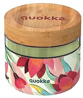 Quokka RECIPIENTE COMIDA CRISTAL CON FUNDA DE SILICONA DELI SPRING 820 ML