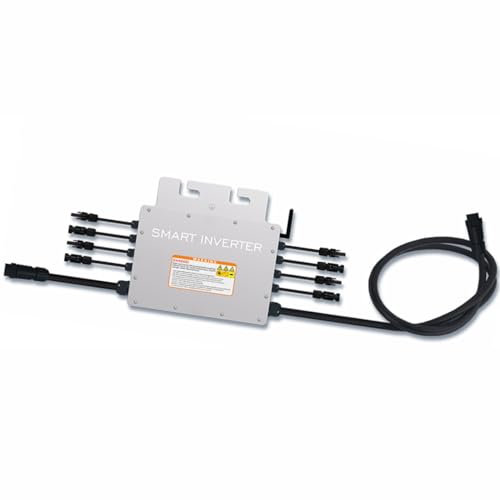 PMSUN Micro onduleur 1200 W avec communication WiFi - Étanche - MPPT - Empilable - Entrée solaire DC30-60 V - Sortie sinusoïdale pure - Pour modules photovoltaïques 30 V 36 V