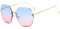 LumiSyne Übergroße Randlose Sonnenbrille Damen Hexagonal Diamant Schneiden Linse Metall Rahmen Transparent Farbverlauf Gläser UV 400 Blendschutz Schatten Mode Brille Outdoor Reisen